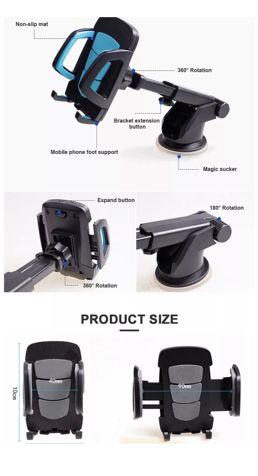 Car Dashboard /Windshield phone holder  360 degree Rotation 🔥🔥